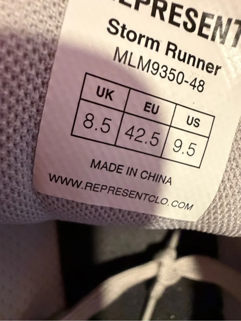 Chunky Light Gray Mesh Sneakers Represent Clo Storm Runners 9.5 men NEW